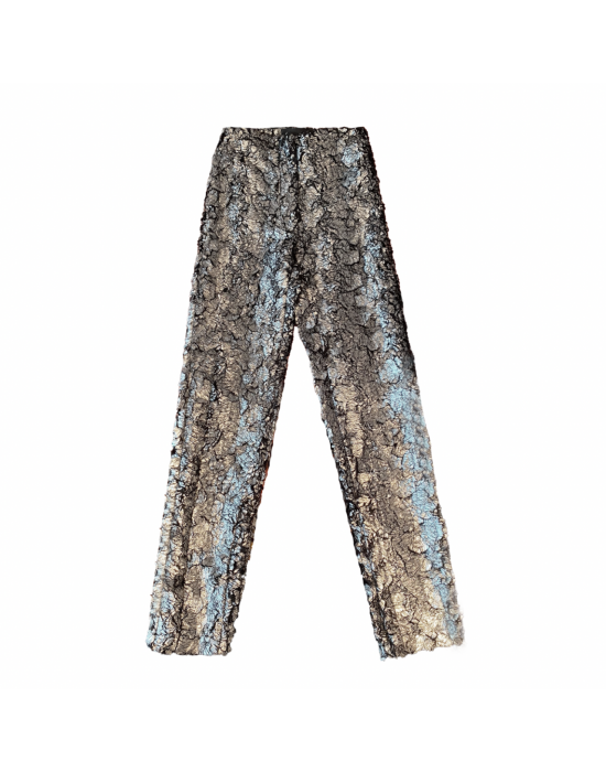 Silver Texture Casual Pants