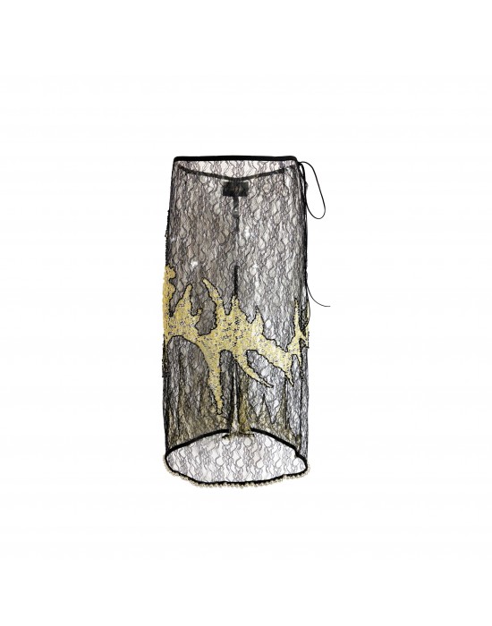 Golden Bloom Lace Skirt